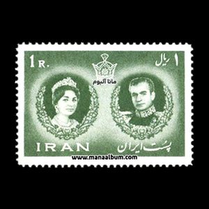 تمبر عروسی محمدرضا پهلوی و فرح دیبا
