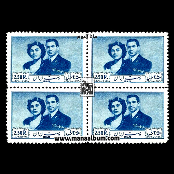 تمبر عروسی محمدرضاشاه و ثریا اسفندیاری تمبر عروسی محمدرضاشاه و ثریا اسفندیاری