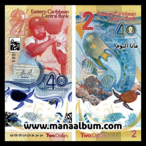 اسکناس کارائیب شرقی 2 دلار 2023